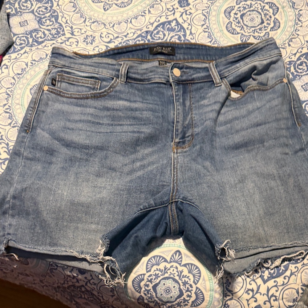 Judy Blue Light Blue High-Rise Denim Shorts